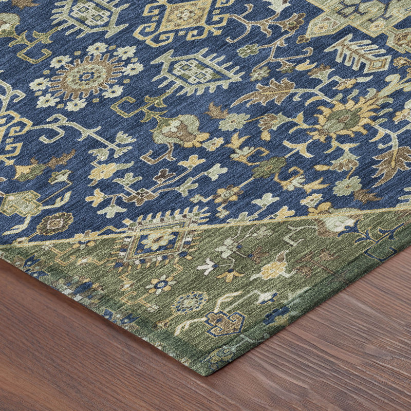 Machine Washable Indoor/Outdoor Chantille ACN2714 Global Rug, Navy, 9' x 12'