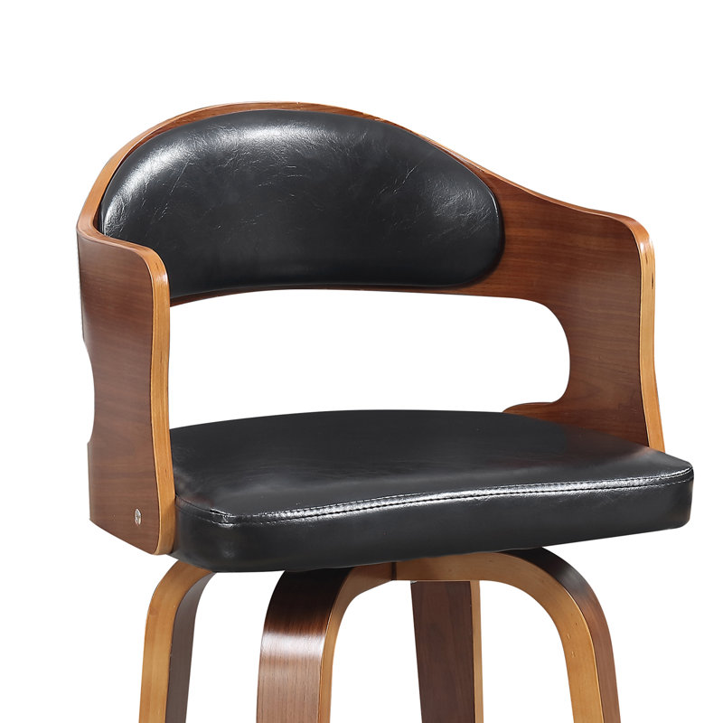 Blanco Swivel Upholstered Counter Stool, Black