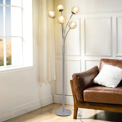 Abrum 69.8'' Chrome Tree Floor Lamp