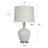 Transitional Table Lamp - Ridged White Wash - Light Oatmeal Shade