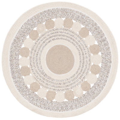 Braided 757 Area Rug In Beige  Ivory