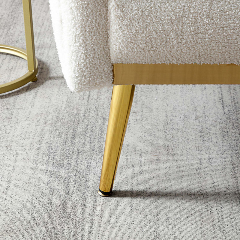 Méridienne capitonnée de 30 po de largeur, Tissu blanc