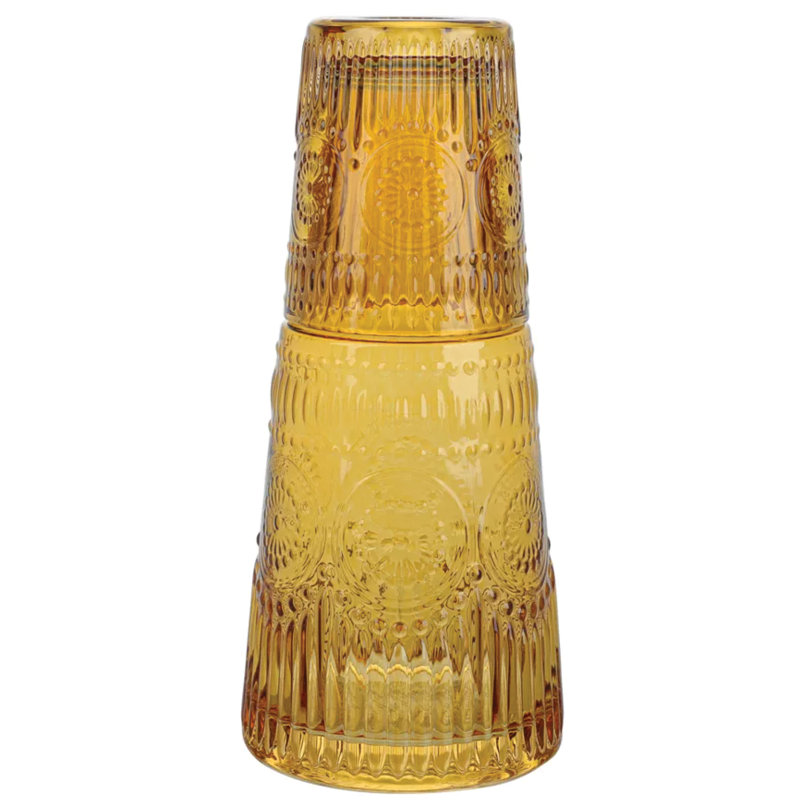 Vintage Amber Carafe Night Set – 32.13Oz
