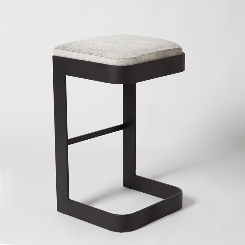 Upholstered Stool with Metal Frame