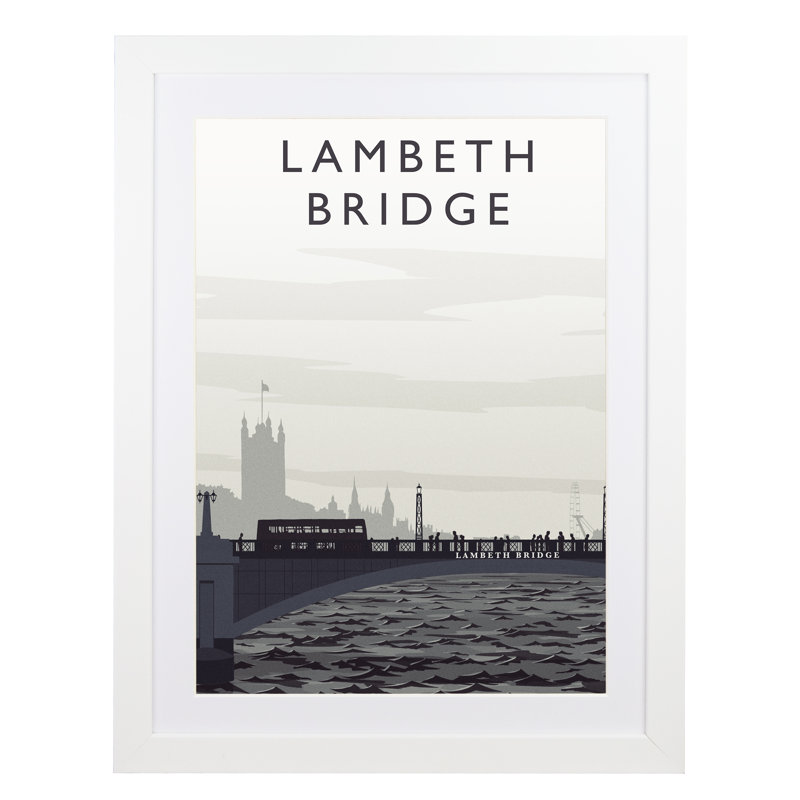 Lambeth Bridge Portrait - Print, White Framed, 40cm H x 30cm W x 3cm D