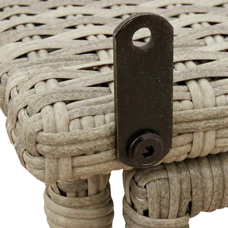 Folding Garden Table 90X51x75 Cm Poly Rattan, Light Grey