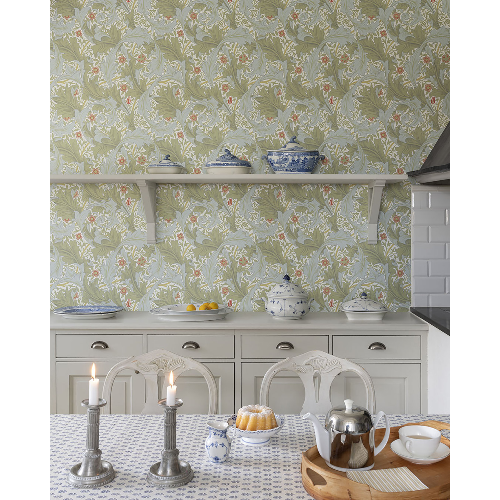 Granville Floral Wallpaper, Olive