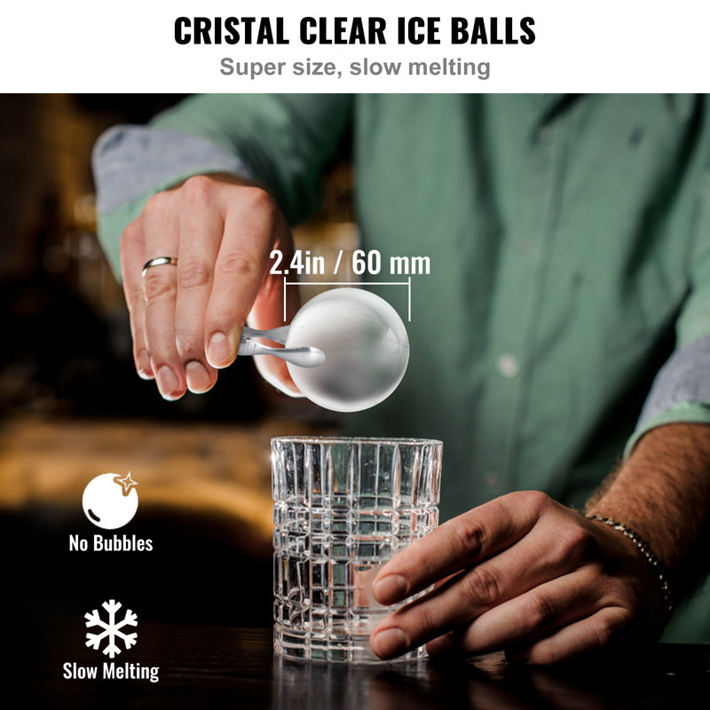 Black Silicone 4-Cavity Clear Ice Ball Maker with Storage Bag