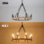 Lustre Covington à 8 lumières, intensité variable, pour îlot de cuisine, en forme de roue de chariot.-271641028-313718521