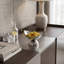 Bol décoratif à pieds en acier inoxydable avec branche florale dorée, bol à fruits avec centre de table à finition miroir Glam pour table et console
