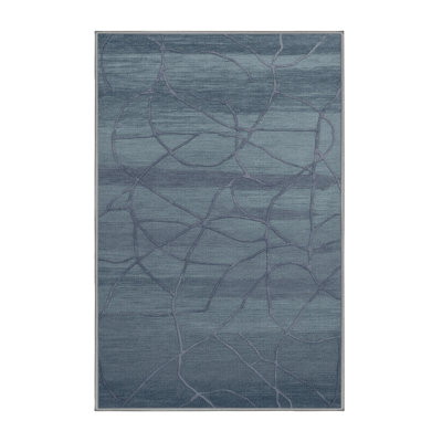 Machine Washable Abstract Gray Area Rug