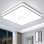 Plafonnier à DEL encastré 12,8 pouces 24W blanc brillant carré plafonnier à DEL 5000K, 2050LM lumière du jour étanche pour salle de bain, couloir, porche, salon, chambre à coucher