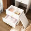 Table de coiffeuse multifonctionnelle avec miroir à DEL réglable, tabouret caché et 4 tiroirs blancs pour l'organisation de la chambre à coucher