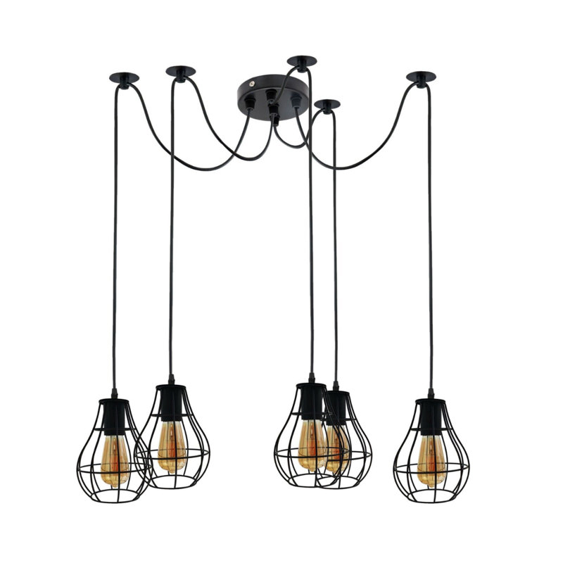 Adwell 5 - Light Black Cluster Pendant