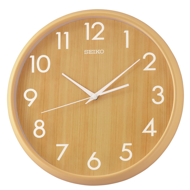 QXA810YLH Wall Clock, Light Brown, Light Brown