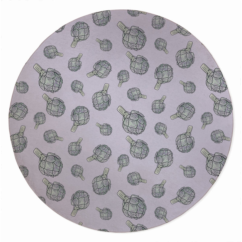 Tapis d'été Summer Artichaut, Rond 5 pi