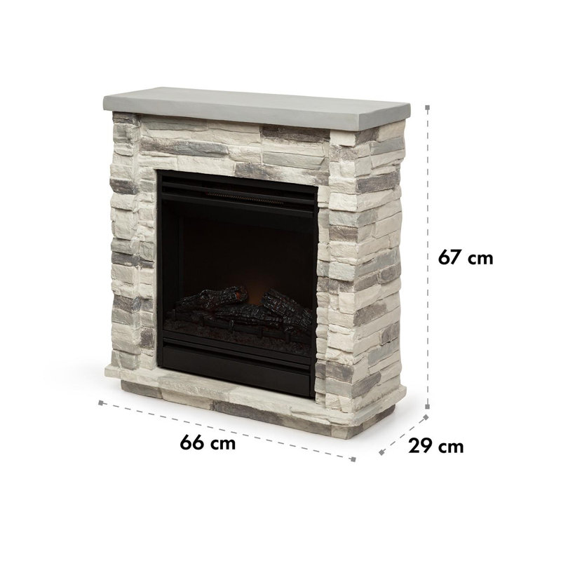 Lienz Klarstein 66cm W Grey Electric Fireplace
