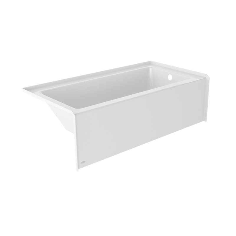 SIGNATURE® Rectangle Flat Front 6632 Skirted Soaking LH Access Panel Oyster, Right, White