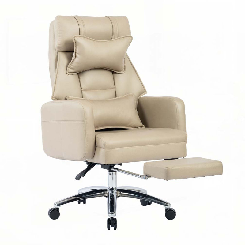 Chaise de bureau pivotante et ergonomique, Beige