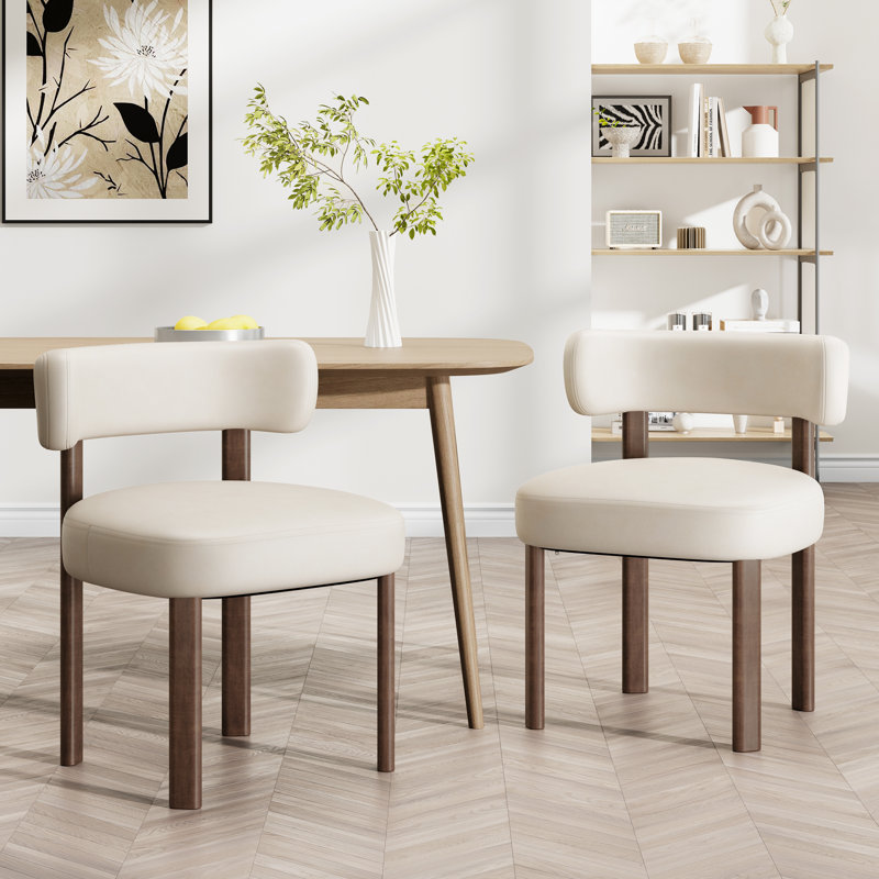 Chaise d'appoint rembourrée en similicuir, Beige