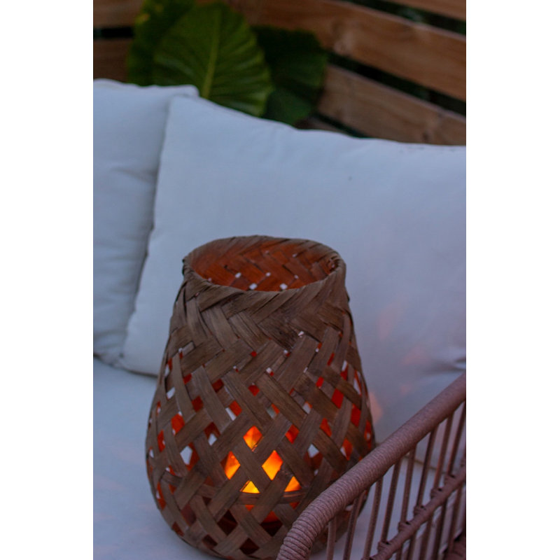 Ensemble de 3 lanternes de bougie en panier tissé Kalalou H 20,5 po