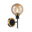 Rickey - 1-Light Wall Sconce - Black - Brushed Brass - White Glass-20502631