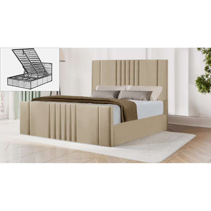 Moherek Upholstered Storage Bed, Mink, Super King (196 x 219 cm)