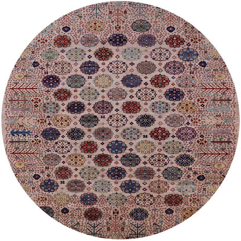 Floral Indoor Rug, Round 4'