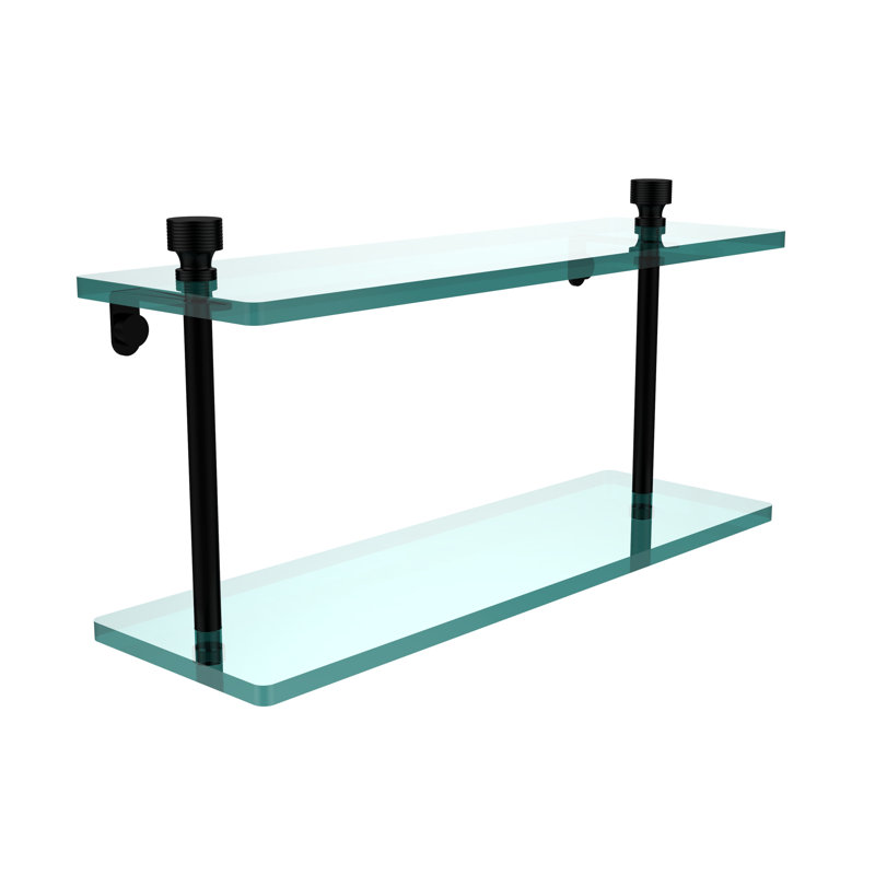 Ballenas 2 Piece Tiered Shelf, 22", Matte Black