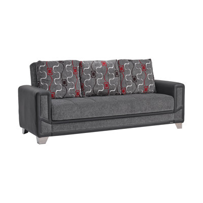 Mondo 91 in. Fabric Upholstered 3-Seater Twin 3-in-1 Sleeper Sofa Bed with Storage