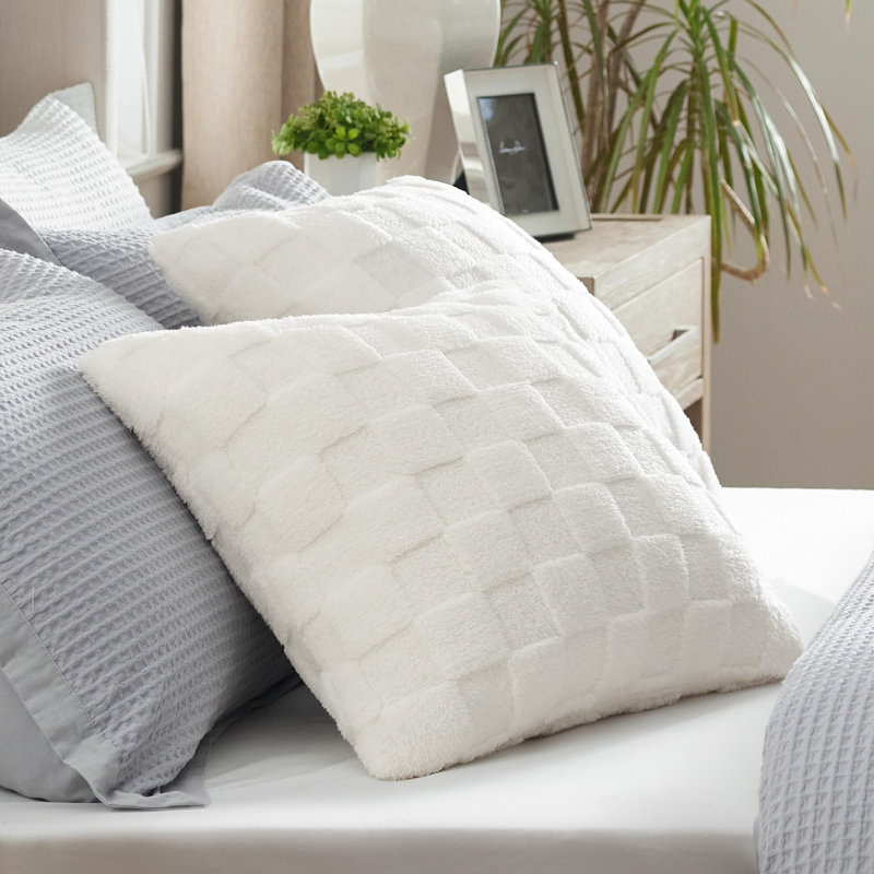Bedsure Checkered Throw Pillow Covers, White