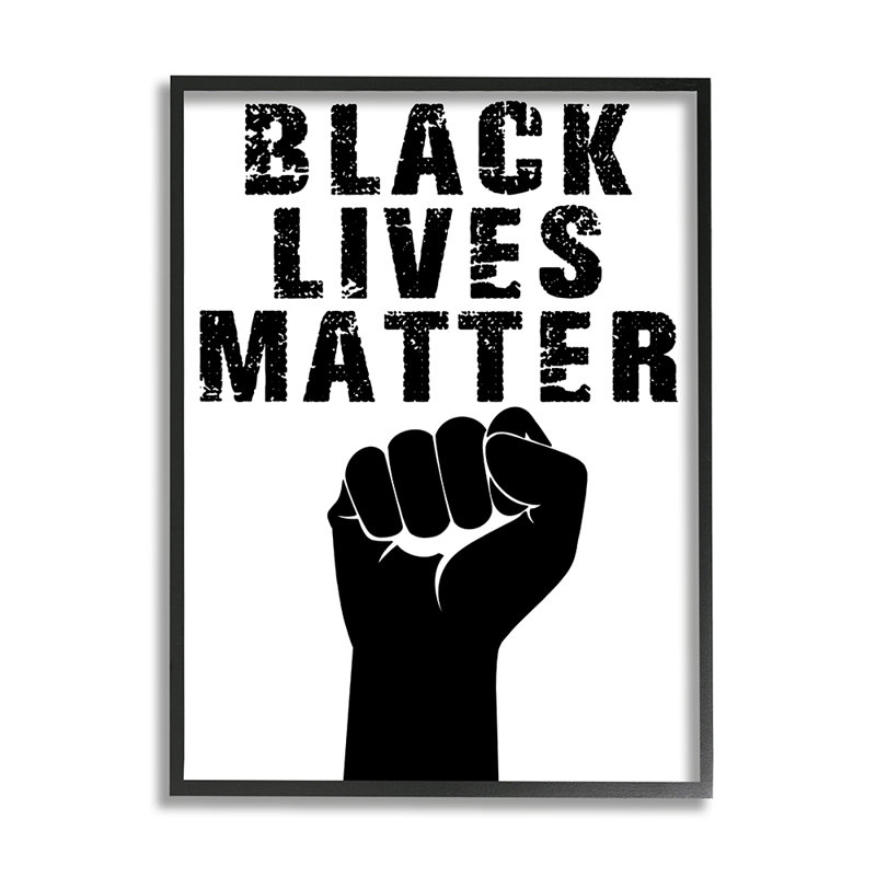 «Black Lives Matter Distress Typographie Raised Fist» par Marcus Prime - impression d'art graphique