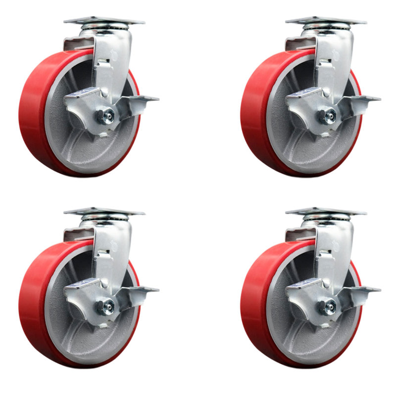 Poly sur roulettes en fonte, Rouge