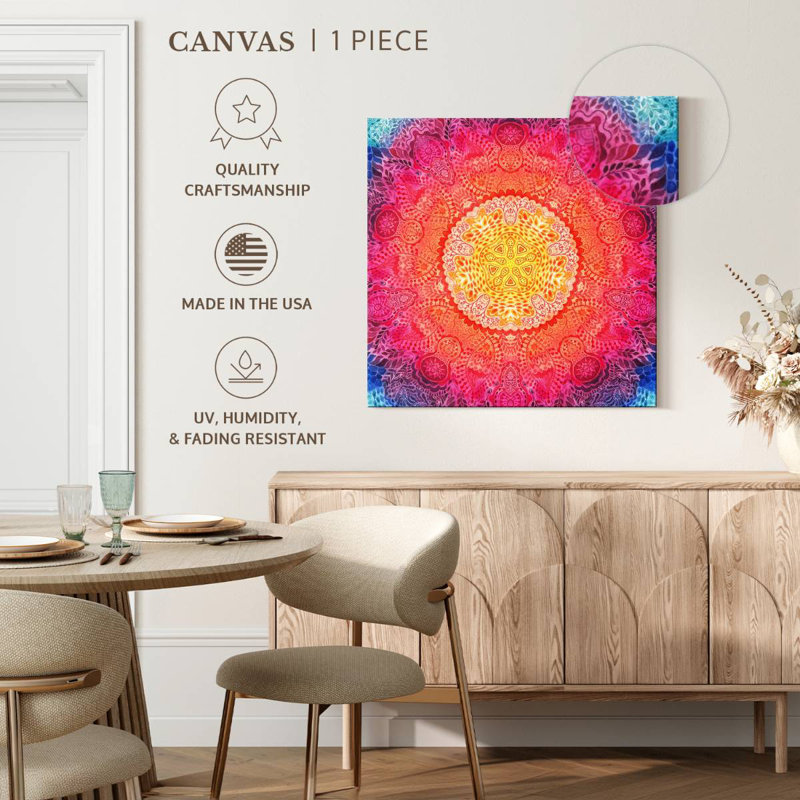 Mandala oriental, H 24 po x l 24 po