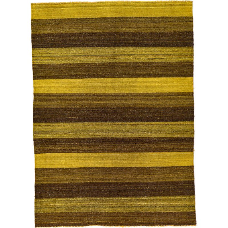 Tapis intérieur de la laine 4 pi 2 po x 5 pi 10 po one-of-kind à la main noué la new age Warminster