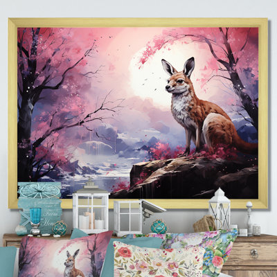 Paysage de kangourou au clair de lune sur toile