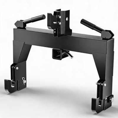 Heavy Duty 3-Point Quick Hitch for Category 1 Tractors – 3000 lbs Lift – 5-Level Adjustable Bolt – No Welding Needed – Red – Includes a Pair of Gloves