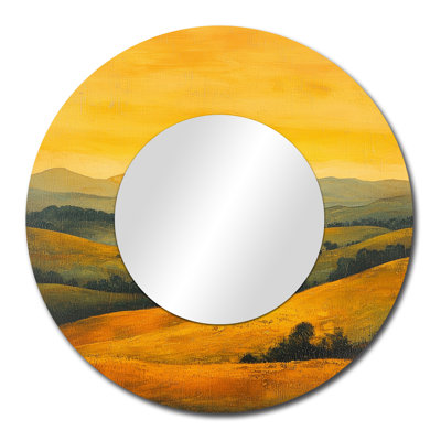Countryside Golden Hour Over The Hills I - Country Accent Wall Mirror - Printed On Metal