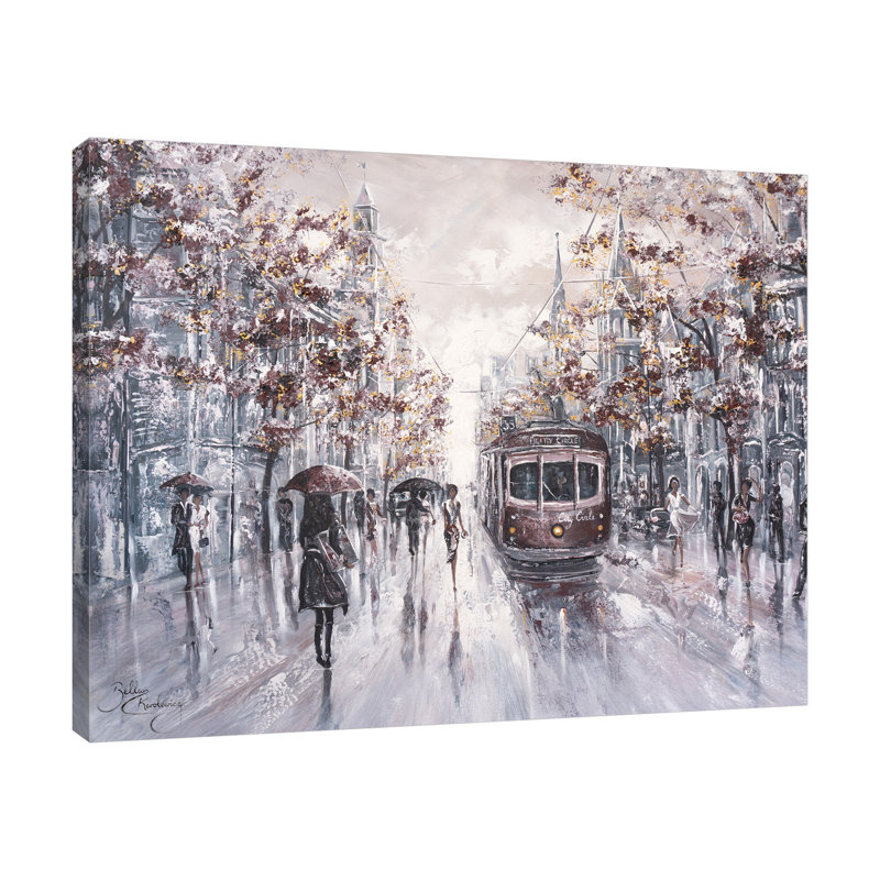 «Melbourne Vibes, Collins St II», toile tendue par Isabella Karolewicz, H 12 po x l 15 po x P 1,5 po