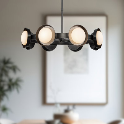 Alonso 8 - Light LED Wagon Wheel Chandelier