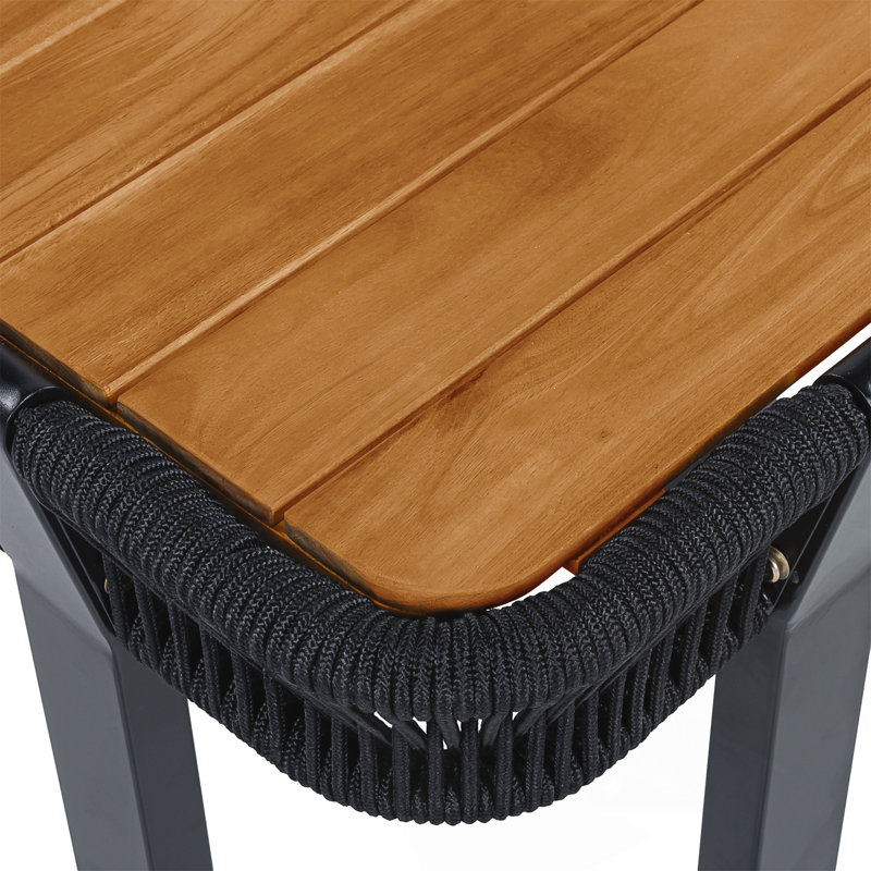 Table de bout d'extérieur en bois d'acacia, capacité de 120 lb