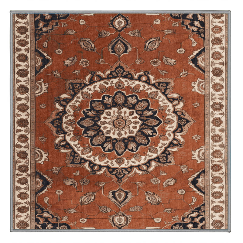Tapis brun lavable à la machine, Carré 4 pi