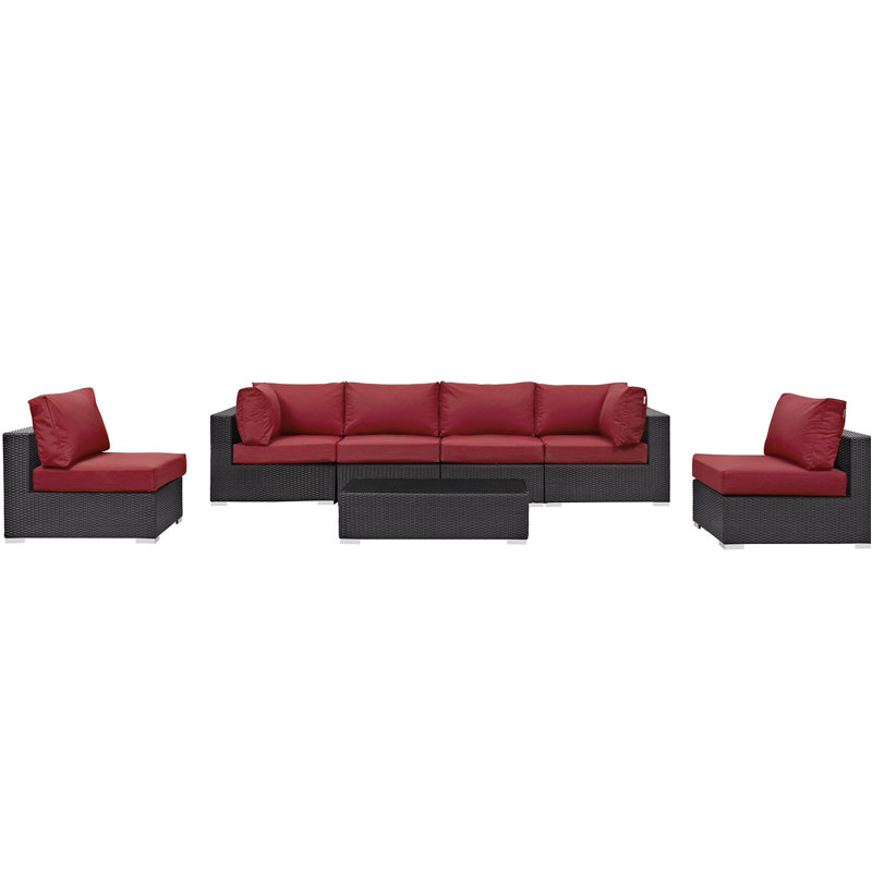 Ensemble modulaire d'extérieur 7 pièces Convene, Rouge