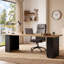 Bureau d'ordinateur bicolore de 78,74 pouces avec rangement