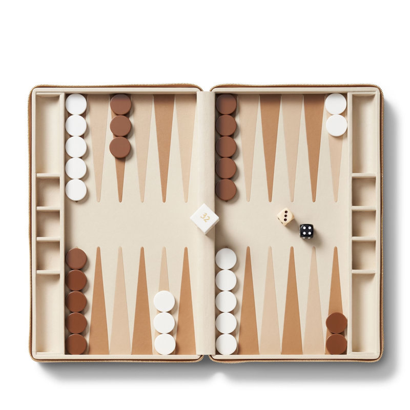 Enzo Travel Backgammon, Beige
