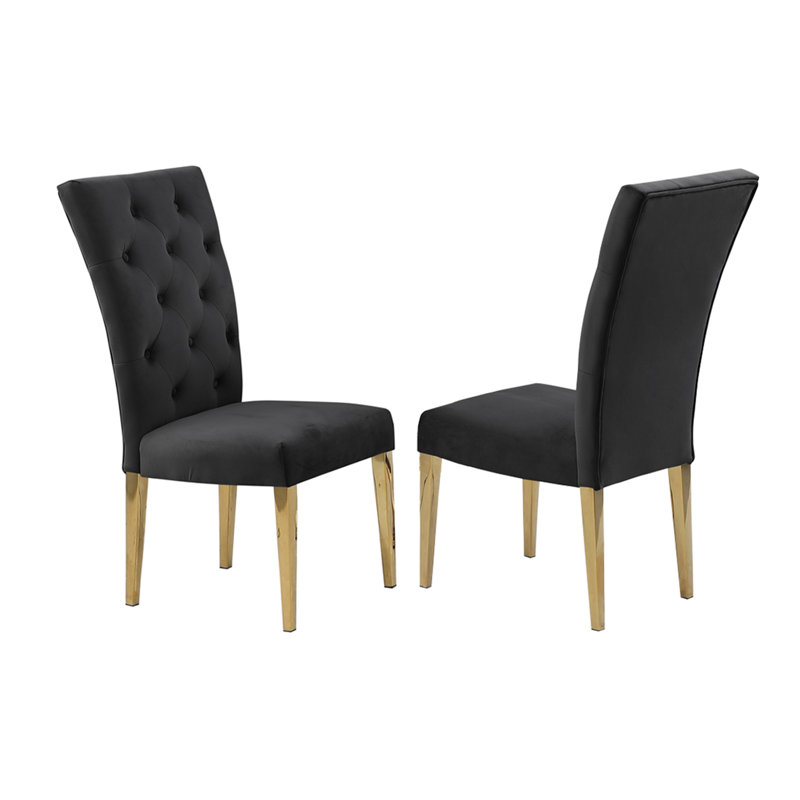 Beriguette 7 Piece Faux Marble 70" Rectangular Table Dining Set , Black/Gold, Gold