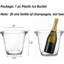 4L Clear Plastic Wave-Design Ice Bucket with Handles – Portable Champagne & Wine Chiller for Parties, Bar, Home & Outdoor Use