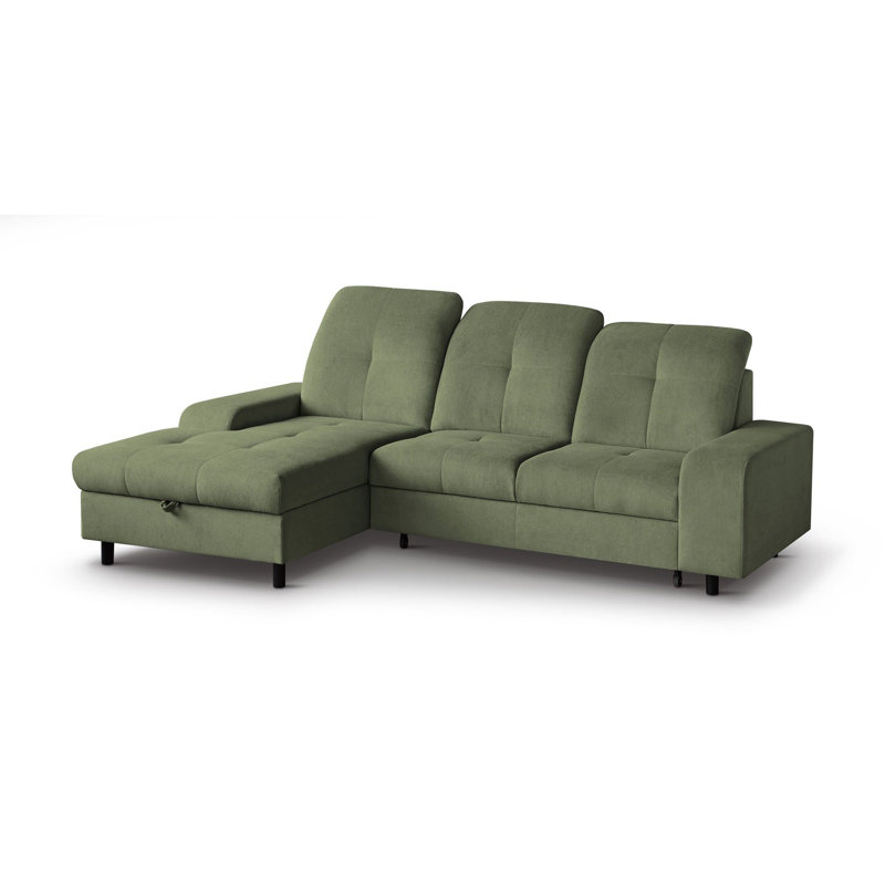 Antwyan 4 Seater Sofa Bed, Left Hand Facing, Green