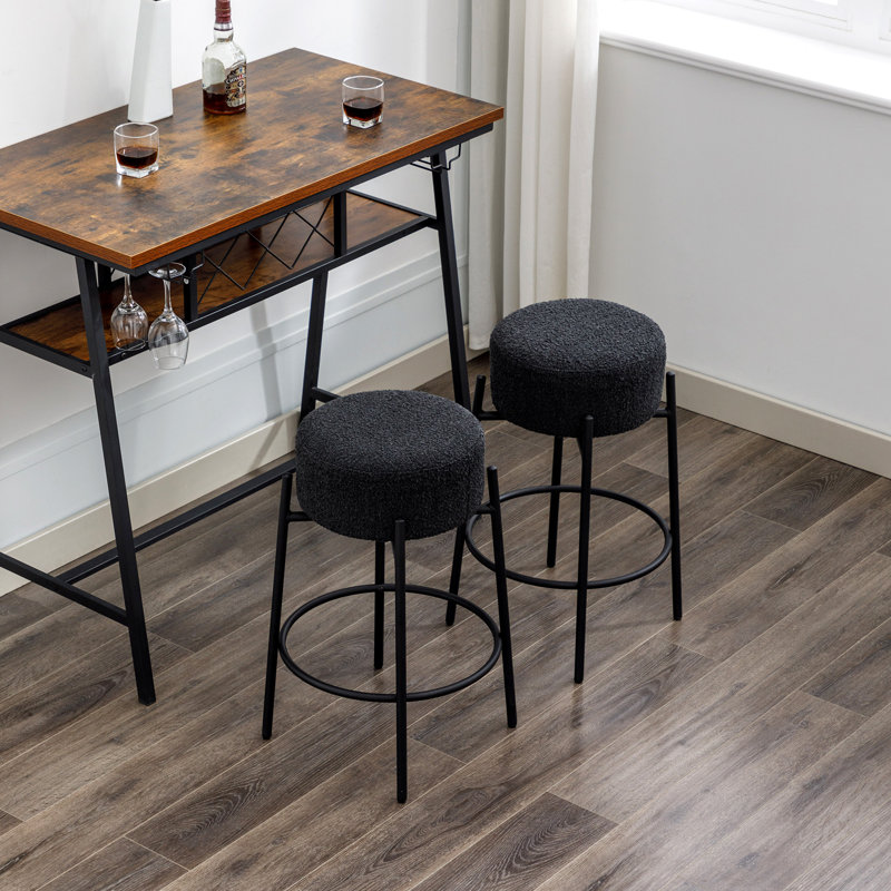 67.8cm Swivel Bar Stool, Black, 2