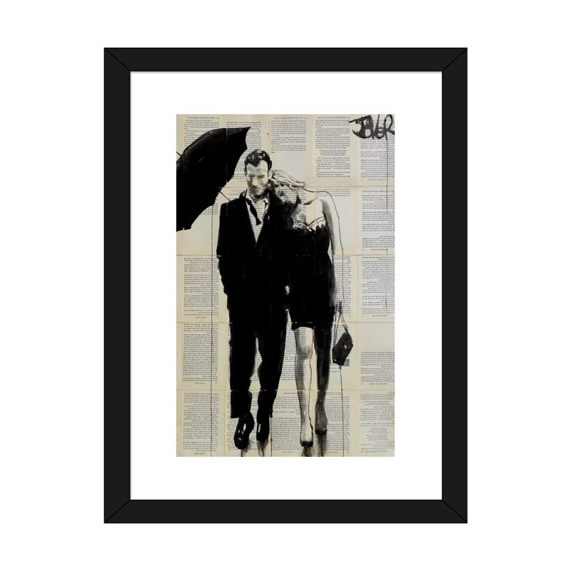 Impression d’art graphique, "each other" par Loui, Blanc, Papier encadré noir, H 32 po x l 24 po x P 1 po